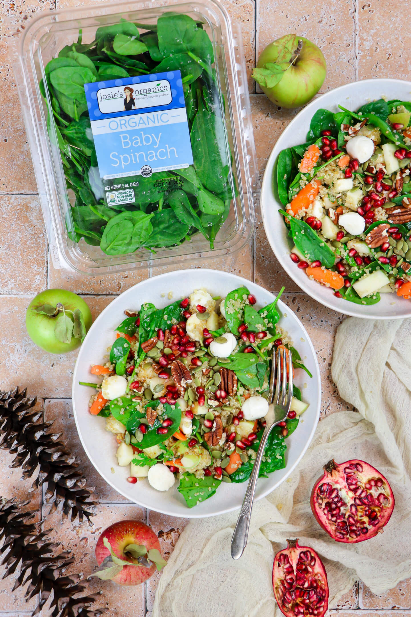 Crunchy Autumn Apple & Spinach Salad