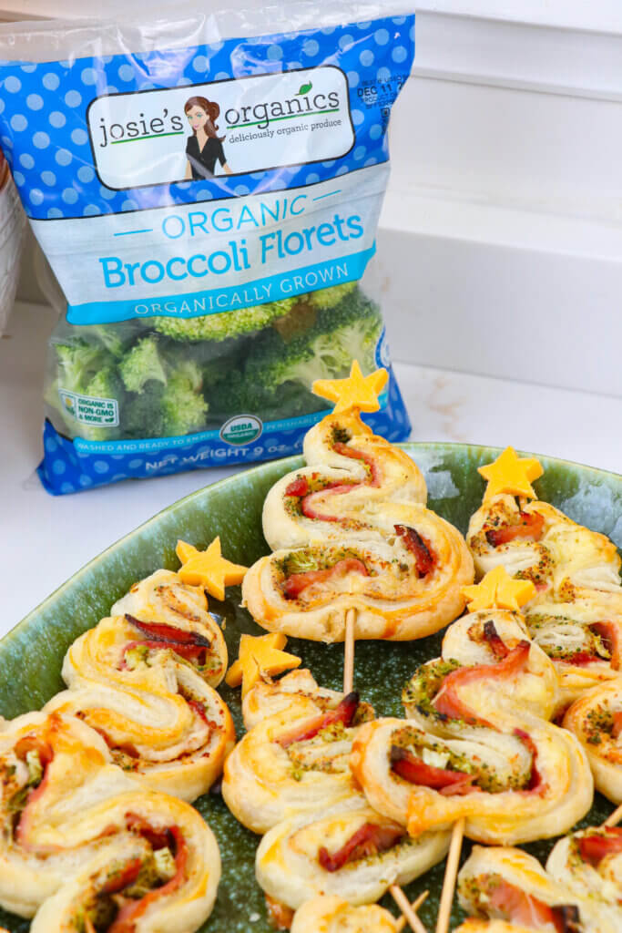 Broccoli, Ham & Cheese Christmas Tree Appetizers