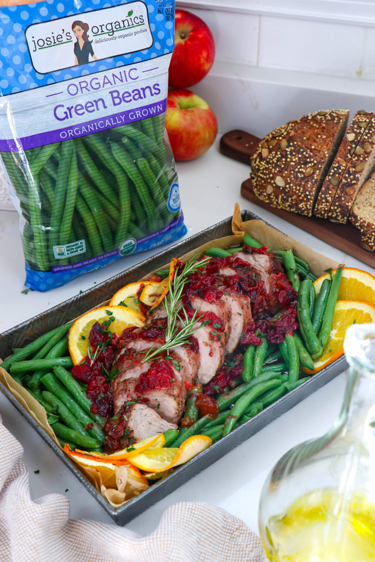 Roasted Cranberry-Orange Pork Tenderloin w/Green Beans