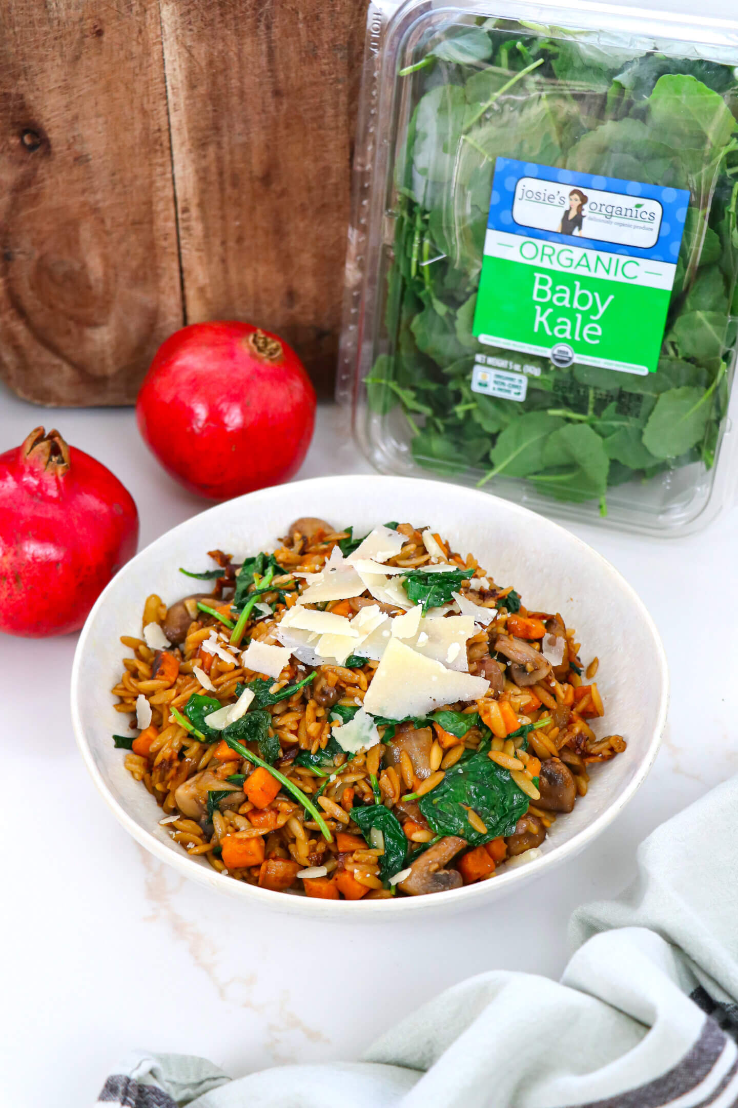 Crispy Orzo with Veggies & Kale