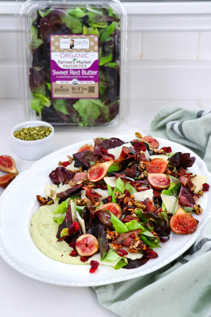 Fig & Parmesan Sweet Red Butter Fall Salad with Honey Balsamic Vinaigrette