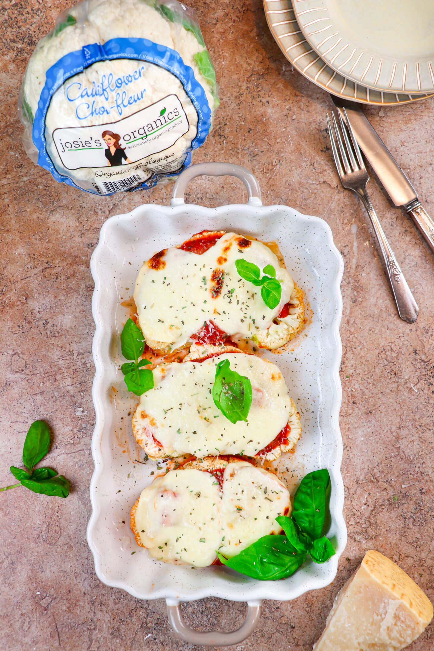 Roasted Cauliflower Parmesan