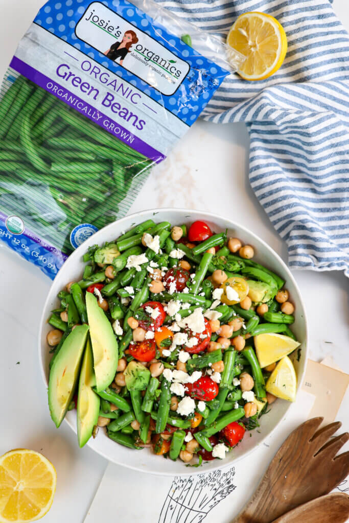 Green Bean Salad with Chickpeas, Feta, & Dill
