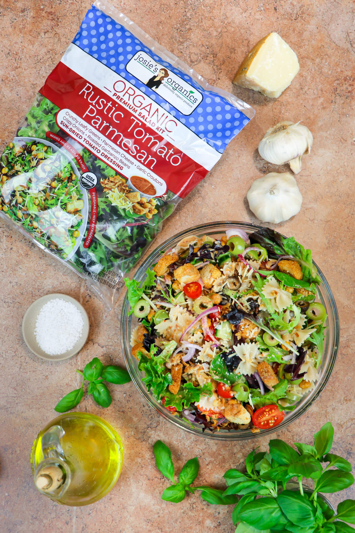 Rustic Tomato Parmesan Pasta Salad