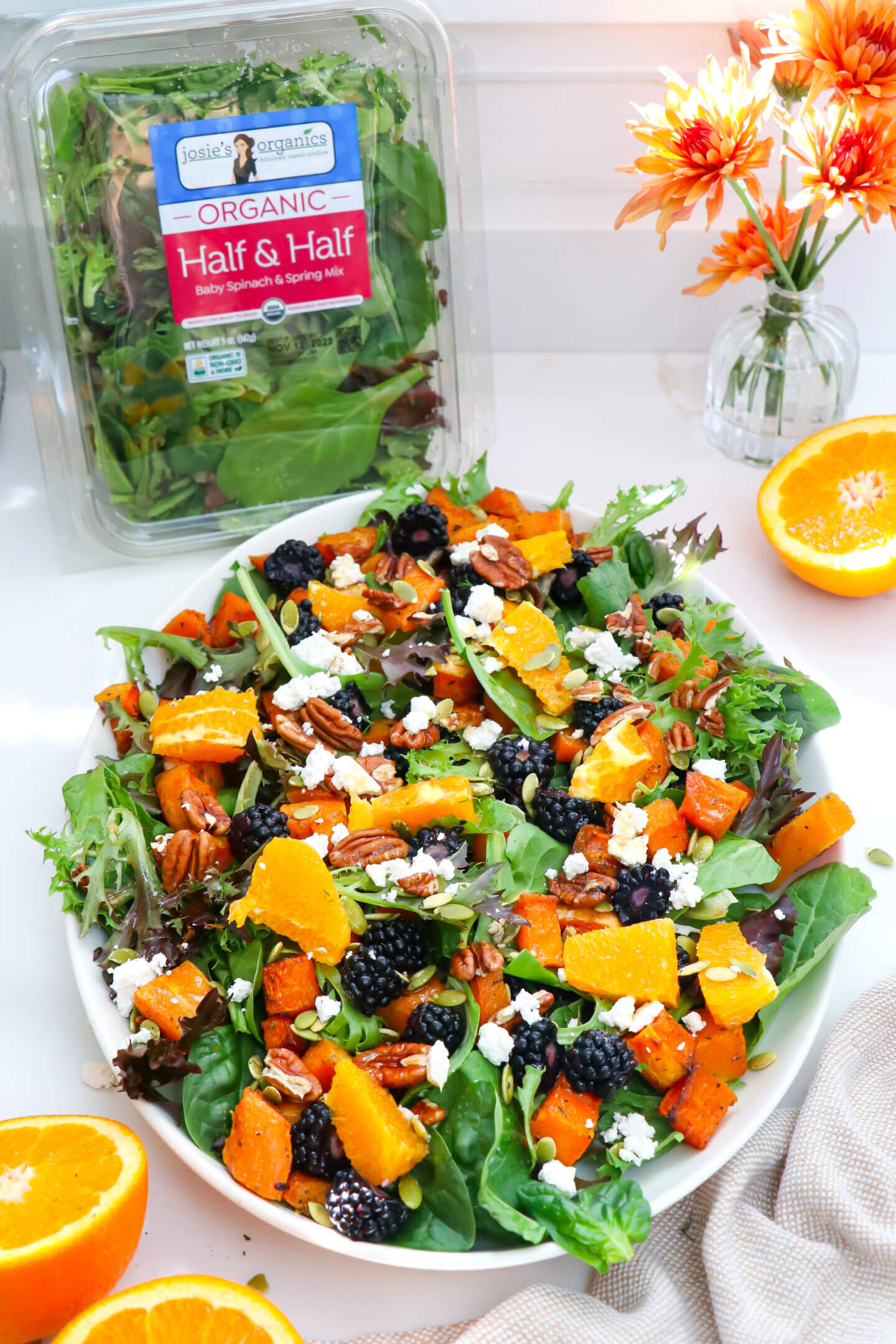 Roasted Butternut Squash & Blackberry Harvest Salad