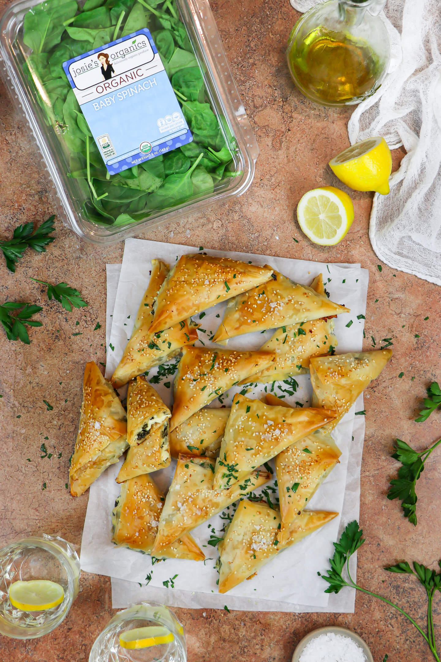 Spinach Spanakopita Triangles